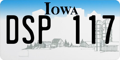 IA license plate DSP117