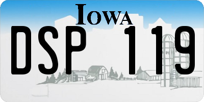 IA license plate DSP119