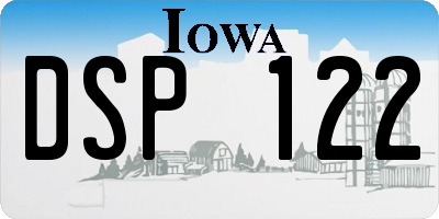 IA license plate DSP122