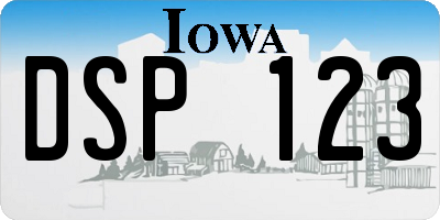 IA license plate DSP123