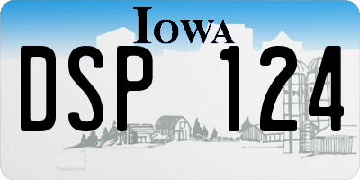 IA license plate DSP124