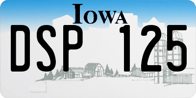 IA license plate DSP125