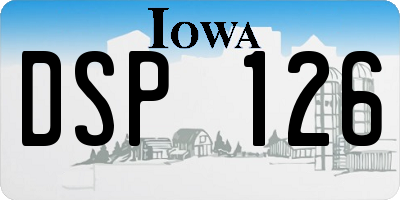 IA license plate DSP126