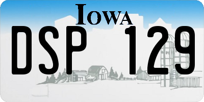 IA license plate DSP129