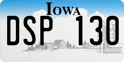 IA license plate DSP130