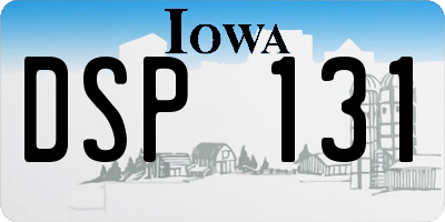 IA license plate DSP131