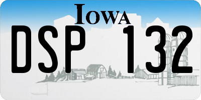 IA license plate DSP132