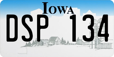 IA license plate DSP134