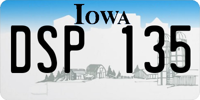 IA license plate DSP135