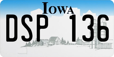 IA license plate DSP136