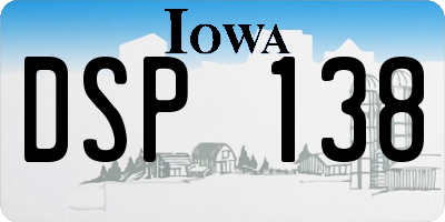 IA license plate DSP138