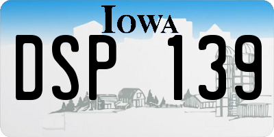 IA license plate DSP139