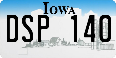 IA license plate DSP140