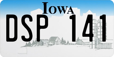 IA license plate DSP141