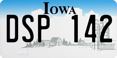 IA license plate DSP142
