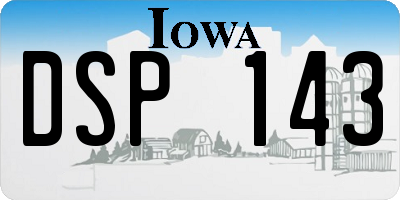 IA license plate DSP143