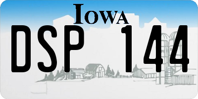 IA license plate DSP144