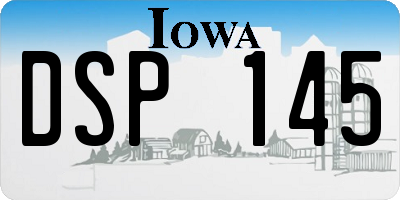 IA license plate DSP145