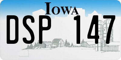 IA license plate DSP147