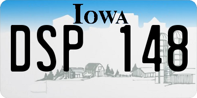 IA license plate DSP148