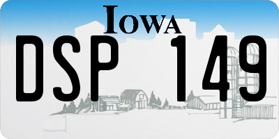 IA license plate DSP149