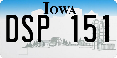 IA license plate DSP151