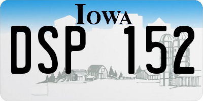 IA license plate DSP152