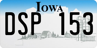 IA license plate DSP153