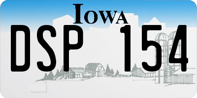 IA license plate DSP154
