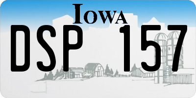 IA license plate DSP157