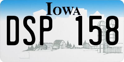 IA license plate DSP158