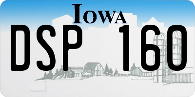 IA license plate DSP160