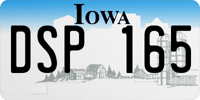 IA license plate DSP165