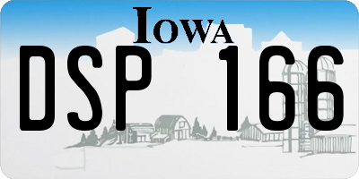 IA license plate DSP166