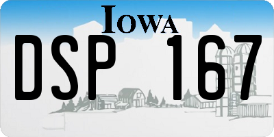 IA license plate DSP167