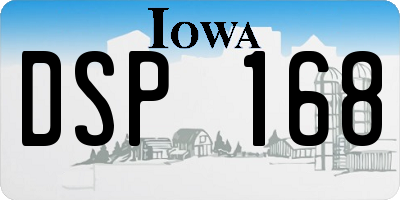 IA license plate DSP168