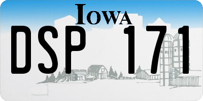 IA license plate DSP171