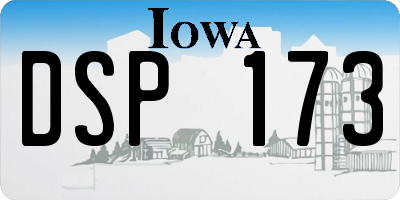 IA license plate DSP173