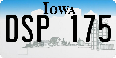 IA license plate DSP175