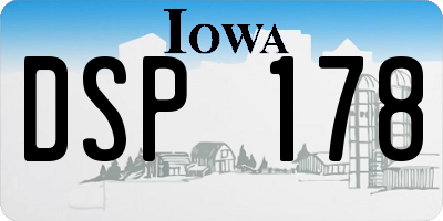 IA license plate DSP178