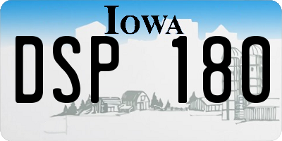 IA license plate DSP180