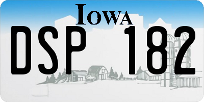 IA license plate DSP182