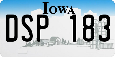 IA license plate DSP183