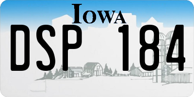 IA license plate DSP184