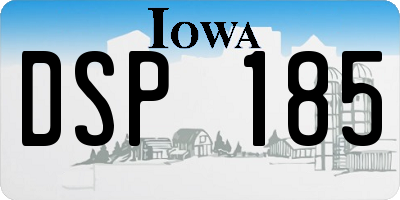 IA license plate DSP185