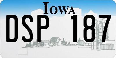 IA license plate DSP187
