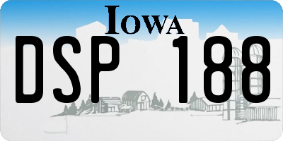 IA license plate DSP188