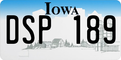 IA license plate DSP189
