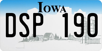 IA license plate DSP190
