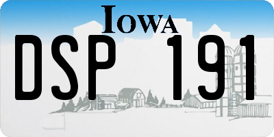 IA license plate DSP191
